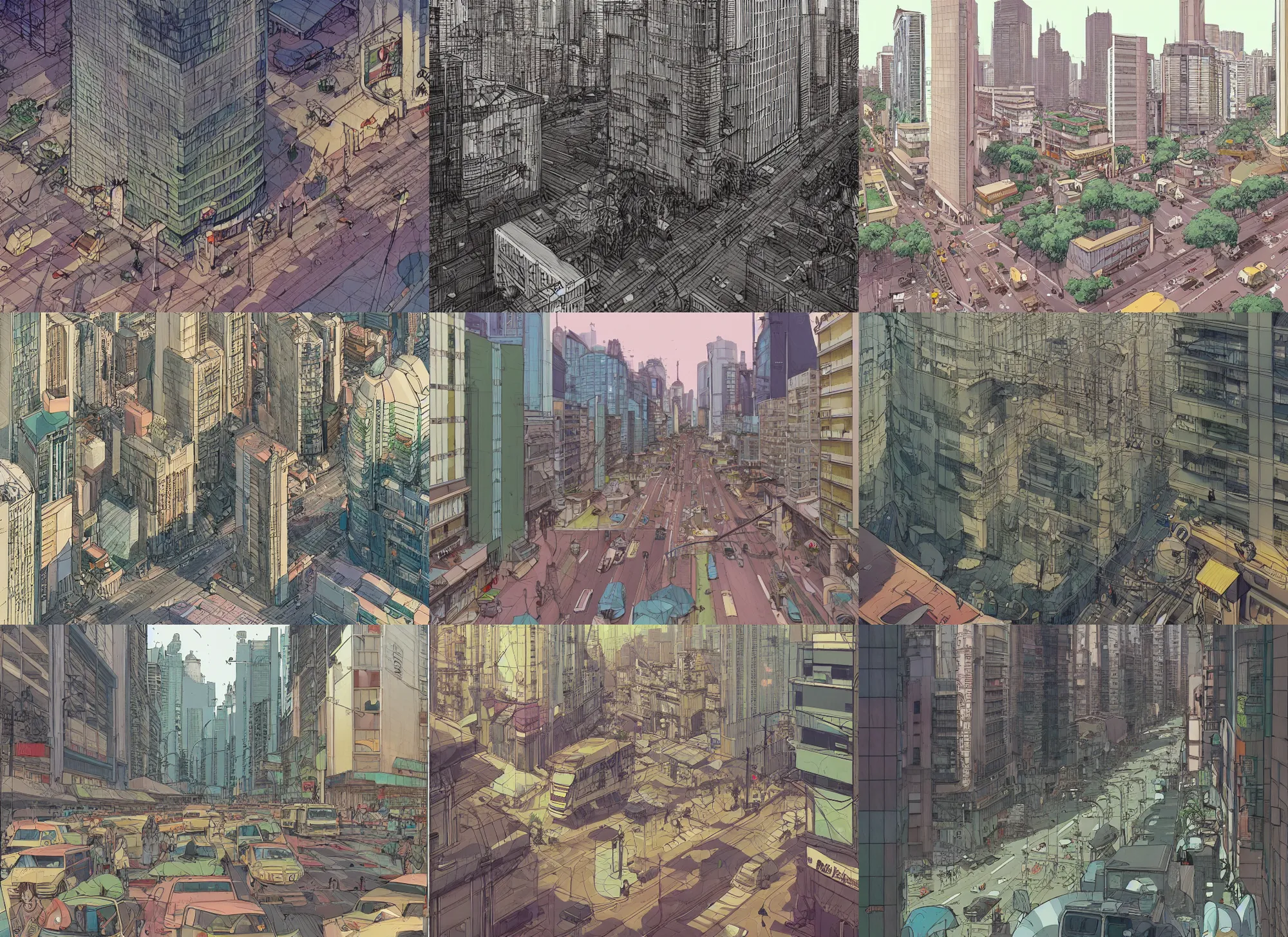 Prompt: a study of cell shaded cartoon of avenida paulista, sao paulo, illustration, wide shot, subtle colors, post grunge, concept art by josan gonzales and wlop, by james jean, Victo ngai, David Rubín, Mike Mignola, Laurie Greasley, highly detailed, sharp focus, alien, Trending on Artstation, HQ, deviantart, art by artgem