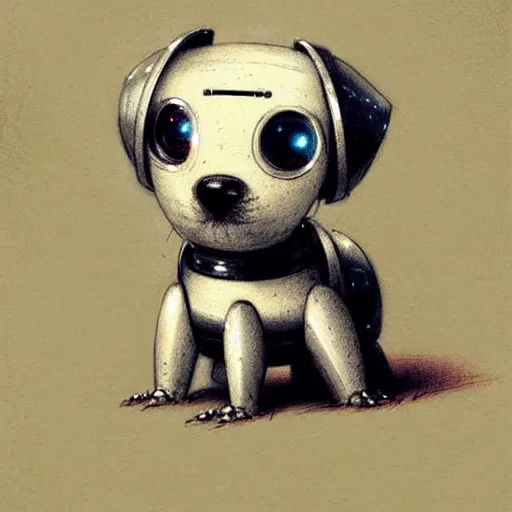 Image similar to cute robot dog, muted colors, by jean - baptiste monge