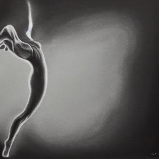 Image similar to soul transfer oil painting, greyscale digital art