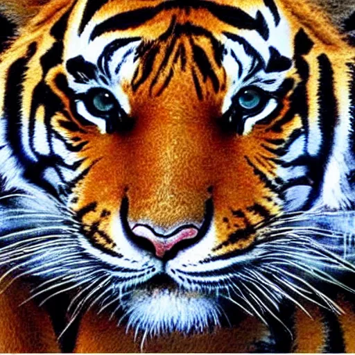 Image similar to child's drawing of a tiger.