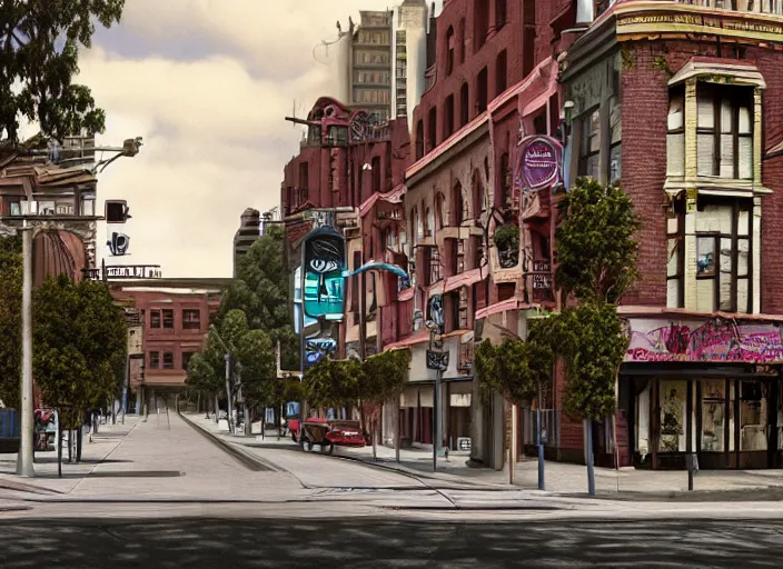 Image similar to north melbourne street, lowbrow, matte painting, 3 - d highly detailed, in the style of mark ryden