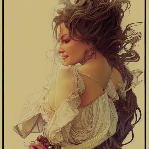 Image similar to beautiful lifelike award winning pencil illustration of dolly parton trending on art station artgerm greg rutkowski alphonse mucha cinematic atmospheric