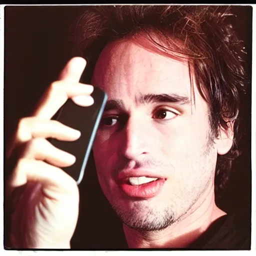 Prompt: jeff buckley taking a selfie