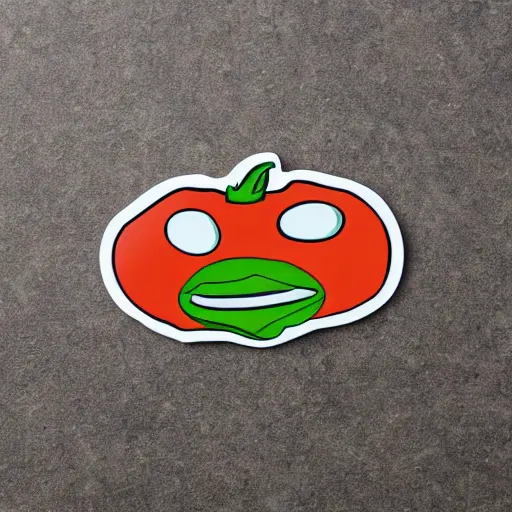 Prompt: smiling tomato sticker