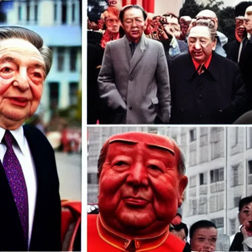 Image similar to george soros dressed as mao tse dong