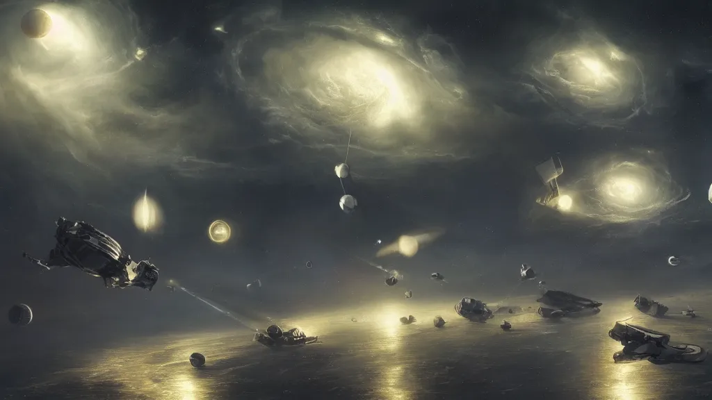 Prompt: technological space probes replicating in orbit. andreas achenbach, artgerm, mikko lagerstedt, zack snyder 3 8 4 0 x 2 1 6 0