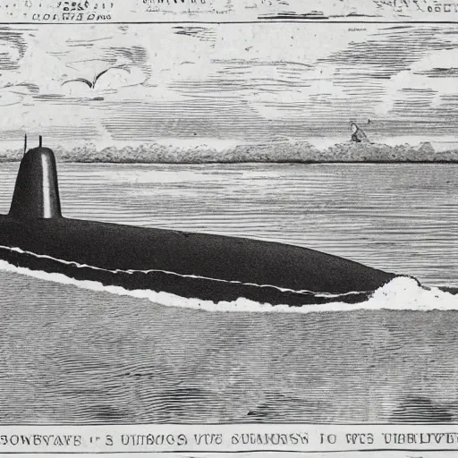 Prompt: illustration of a submarine