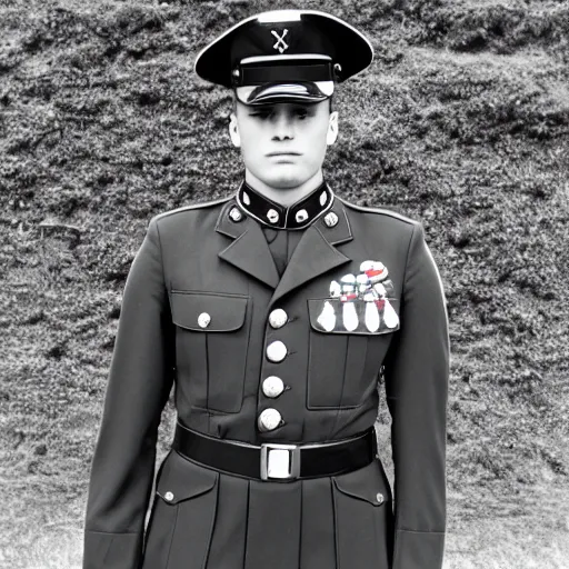 Prompt: Marines second lieutenant, photograph, 35mm