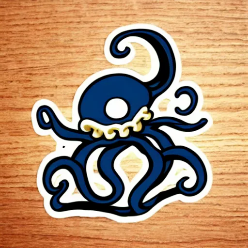 Image similar to cute octopus with a sword sticker