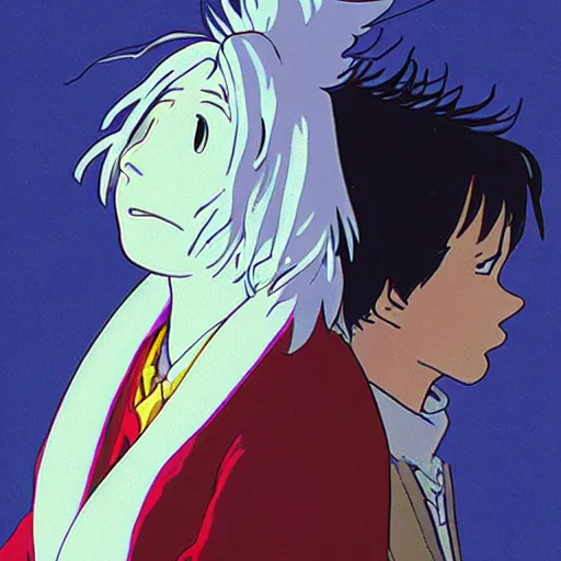 Prompt: howl from howls moving castle, by hayao miyazaki