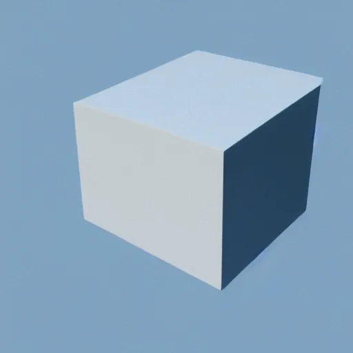 Prompt: 3 d render of a white cube in a blue room