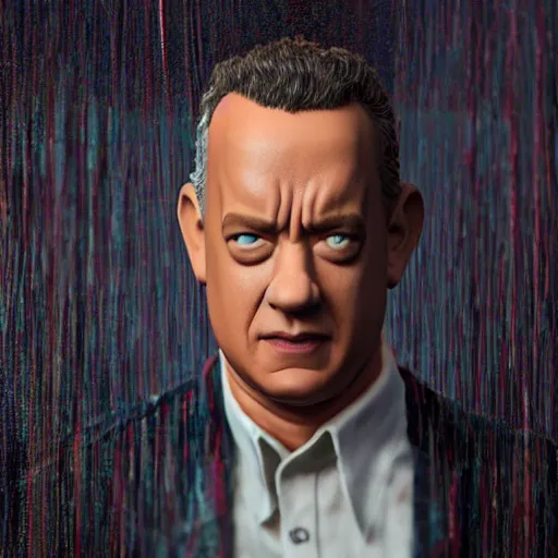 Prompt: tom hanks, macro, vibrant, 30mm photography, realism artstyle, wide shot, dramatic lighting, octane render, hyperrealistic, high quality, highly detailed, artstation, HD, beautiful, cinematic, 8k, unreal engine, facial accuracy, symmetrical