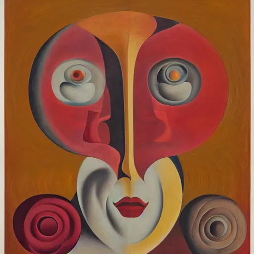 Image similar to floral face portrait by leonetto cappiello and wojciech siudmak and ernst fuchs, anni albers, oil on canvas