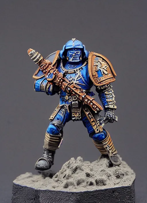 Image similar to 8 0 mm resin detailed miniature of a warhammer 4 0 k futuristic roman warror, product introduction photos, 4 k, full body,