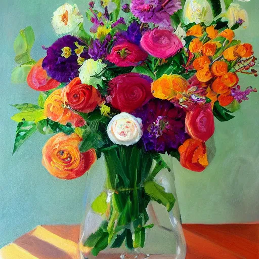 Prompt: floral bouquet realistic in o'keefe style
