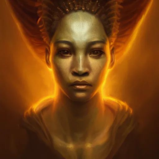 Image similar to Majestic gracious Osiris portrait, atmospheric lighting, painted, intricate, volumetric lighting, beautiful, rich deep colours masterpiece, golden hour, sharp focus, ultra detailed, by Leesha Hannigan, Ross Tran, Thierry Doizon, Kai Carpenter, Ignacio Fernández Ríos