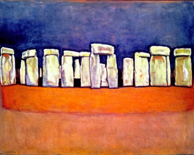 Image similar to Painting of Stonehenge by Mark Rothko