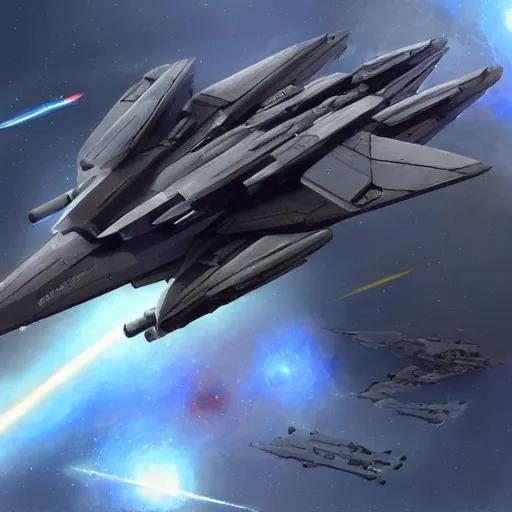 Image similar to Hiigaran interceptor fighter, Artstation, Homeworld 3 concept art, Award Winning Masterpiece, Very Detailed, Complex, Space, Homeworld, Digital Art