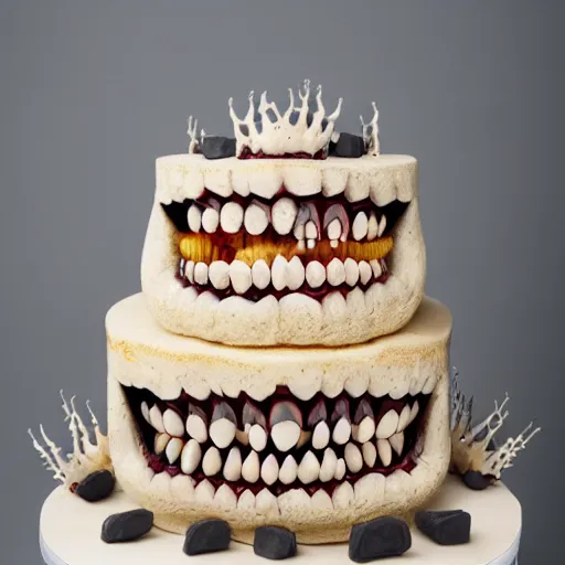 Image similar to a cake made of teeth