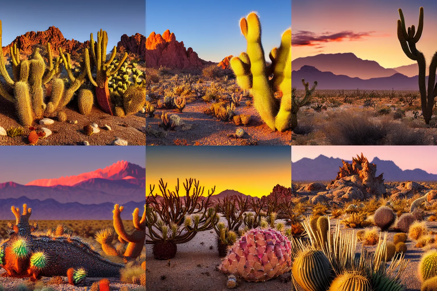 Prompt: giant dragon sleeping on the ground in the mojave desert at sunrise. cholla and prickly pear cactus. rocky ground with mountains on the horizon. photorealistic. highly detailed. 4 k.