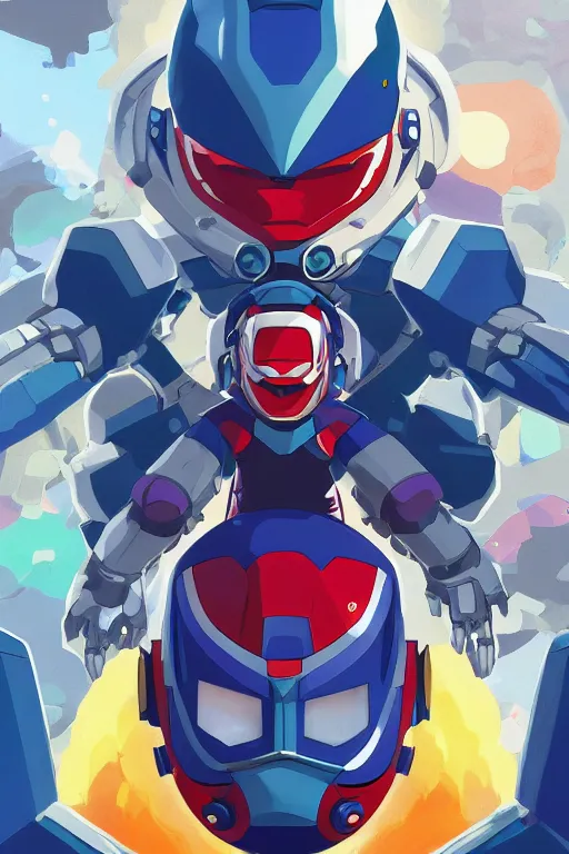 Image similar to robot ninja mask helmet megaman x zero rockman 2 0 2 2 switch game boss legacy collection fanart artsation, art gta 5 comics, behance hd by jesper ejsing, by rhads, makoto shinkai and lois van baarle, ilya kuvshinov, rossdraws global illumination ray tracing