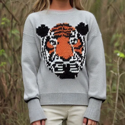 Image similar to knitted tiger jumper