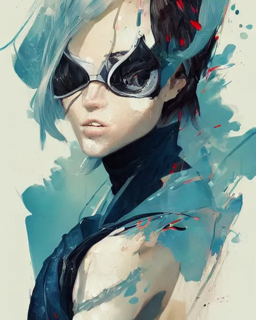 Image similar to a ultradetailed beautiful painting of a stylish woman with an eyepatch over her left eye, by conrad roset, greg rutkowski and makoto shinkai trending on artstation