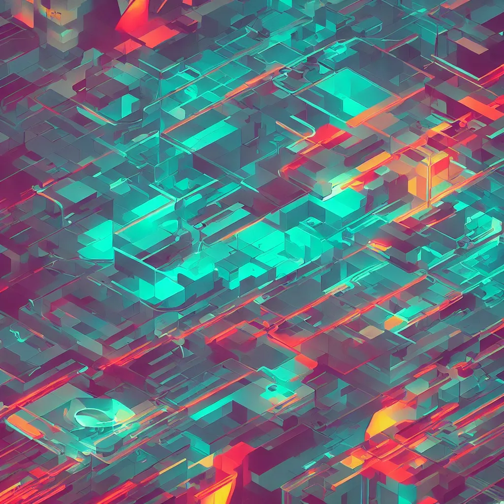 prompthunt: minimalist abstract hd phone wallpaper, cyberpunk color  palette, geometric, trending on behance