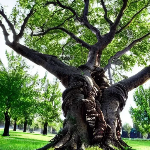 Image similar to a tree with limbs in the shape of human arms