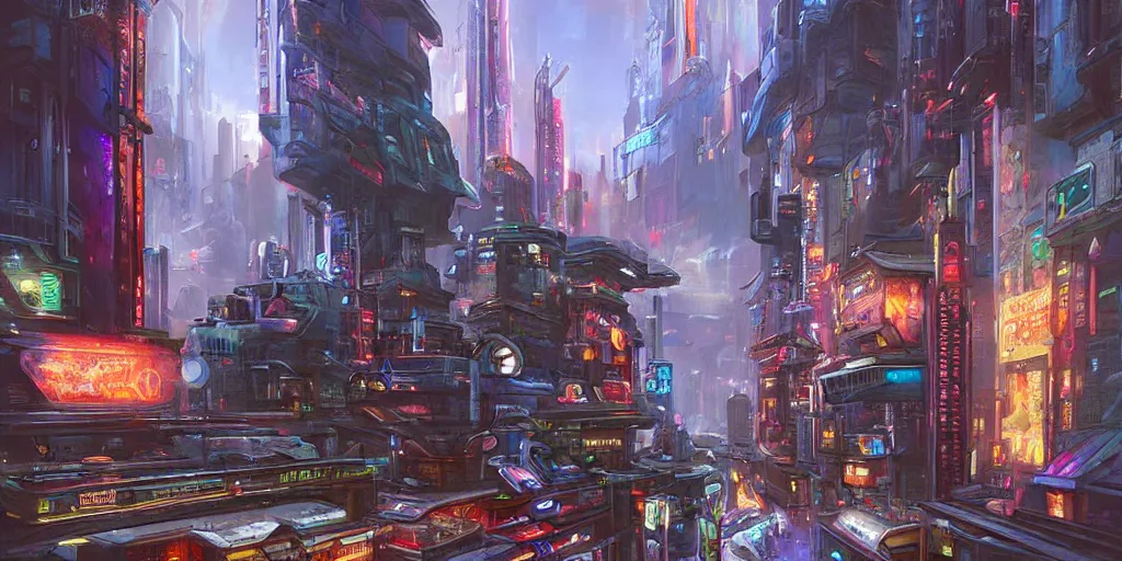 Image similar to futuristic cyberpunk town. By Konstantin Razumov, highly detailed