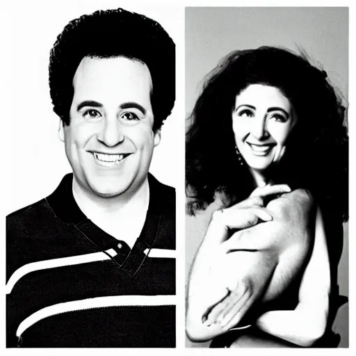 Prompt: seinfeld tv show elaine jerry meets shrek black and white 1 0 2 4 x 1 0 2 4