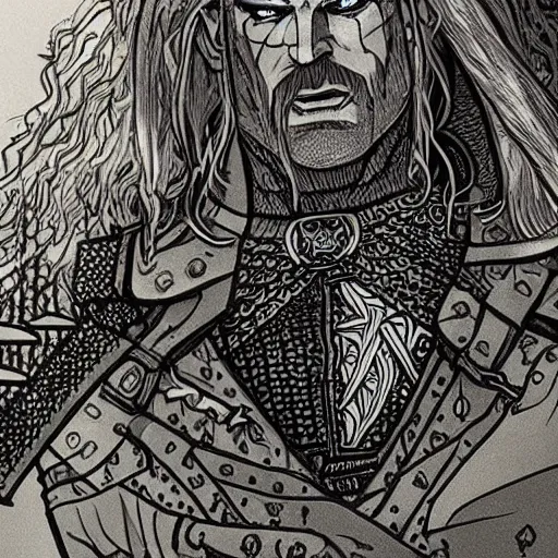 Image similar to highly detailed doodle art of scenes from the witcher fanart, detailed and intricate environment