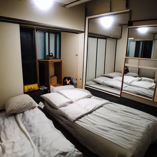 Image similar to view of inside a cramped shibuya apartment