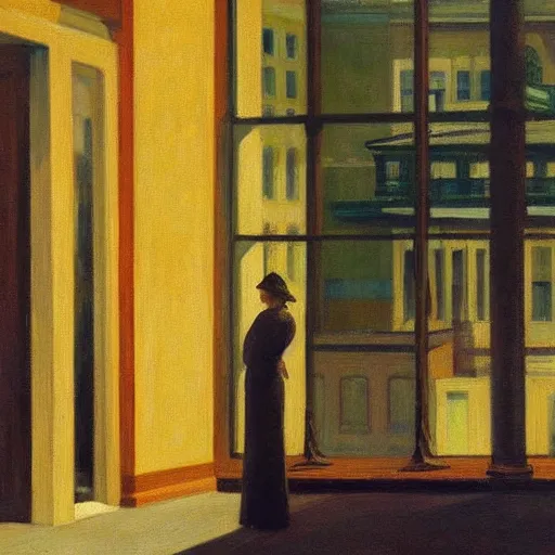 Prompt: a beautiful painting of Columbus Ohio by Edward hopper