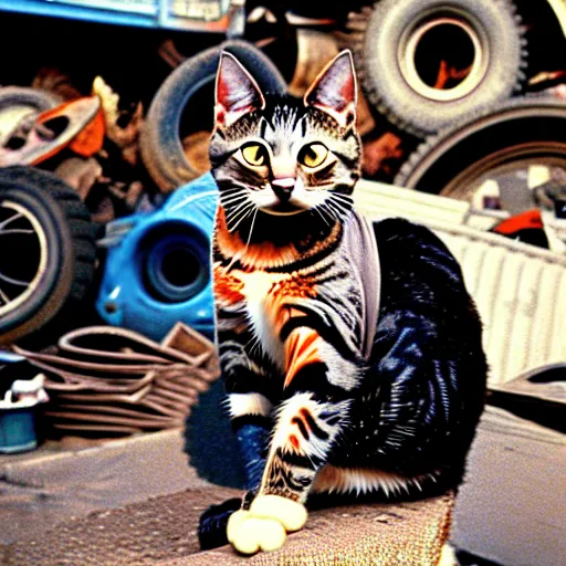 Prompt: junkyard cat donald rumsfeld