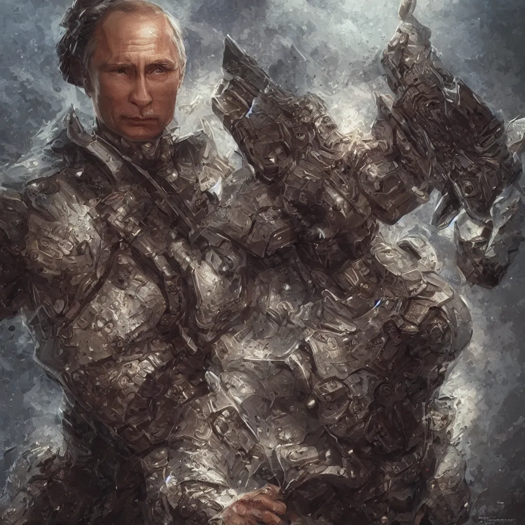 Image similar to Vladimir putin as a ruggedly handsome hero, intricate, elegant, highly detailed, centered, digital painting, artstation, concept art, smooth, sharp focus, illustration, art by artgerm and donato giancola and Joseph Christian Leyendecker, Ross Tran, WLOP