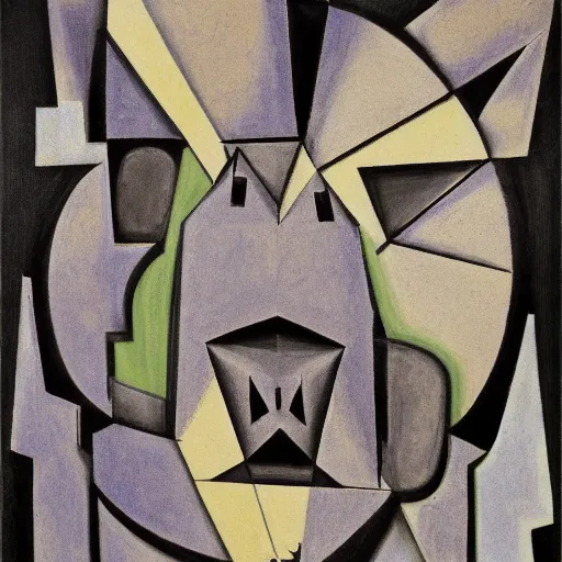 Prompt: fenrir analytical cubism