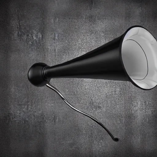 Image similar to high octane 3 d render of megaphone, cinema 4 d