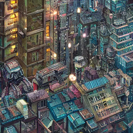 Prompt: tiny robots in a tiny city, hyper detailed, HD, fantasy, sci fi, realistic, photorealistic