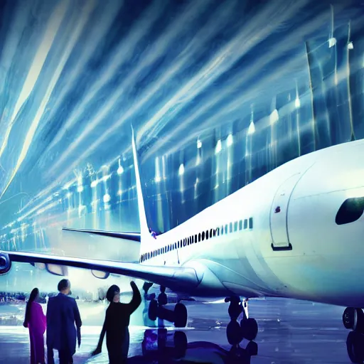 Image similar to old people in a nightclub, airplane background, 4k