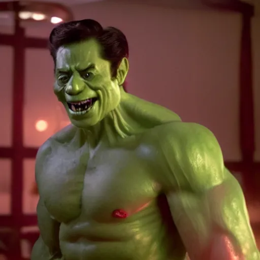 Prompt: pee wee herman as the incredible hulk, movie still, 8 k