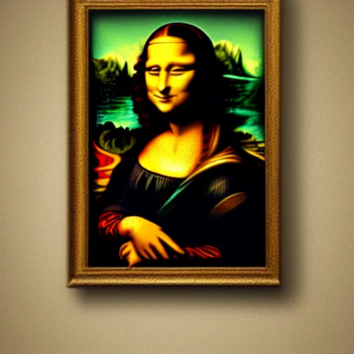 Image similar to mona lisa in style of an insane person imagination, behance, hd wallpaper