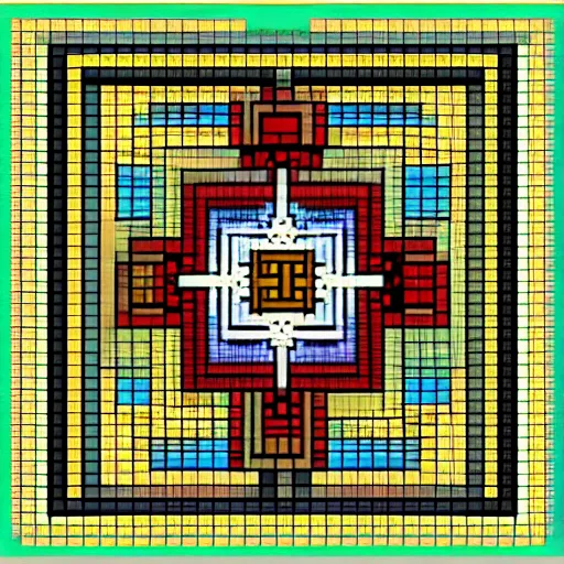 Image similar to platonic solids, sacred geometry, pixel art