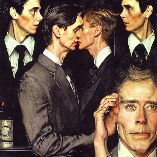 Prompt: dorian gray illustrated by norman rockwell