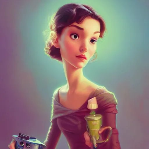 Image similar to Lofi portrait Pixar style by Stanley Artgerm and Joe Fenton and Tom Bagshaw