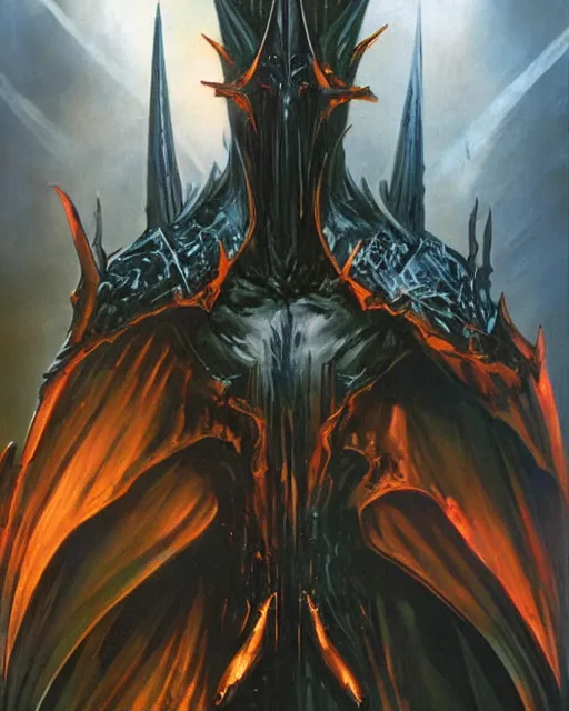 Prompt: sauron by peter andrew jones, hyper detailed