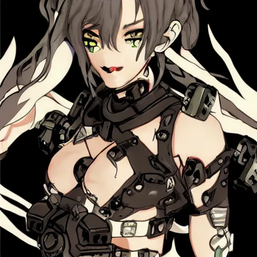 Image similar to ☠🦢☢ beautiful monster girl, yoji shinkawa