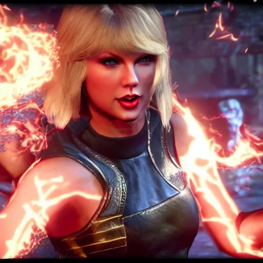 Image similar to Taylor Swift in Mortal Kombat 11, 4k