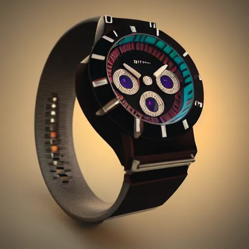 Image similar to futuristic wrist watch, 3d render, cinematic shot, hyper realistic