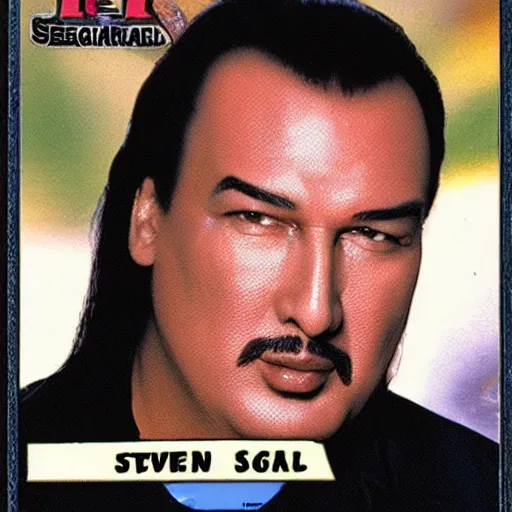 Image similar to Steven Seagal trading card poytail